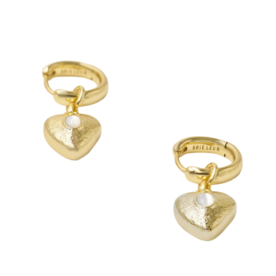 Brie Leon Pearl Locket Earrings GOLD