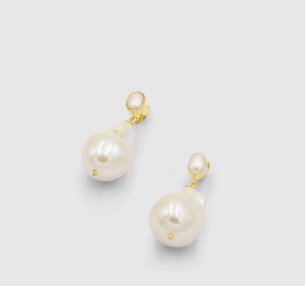 Brie Leon Nora Baroque Pearl Stud GOLD