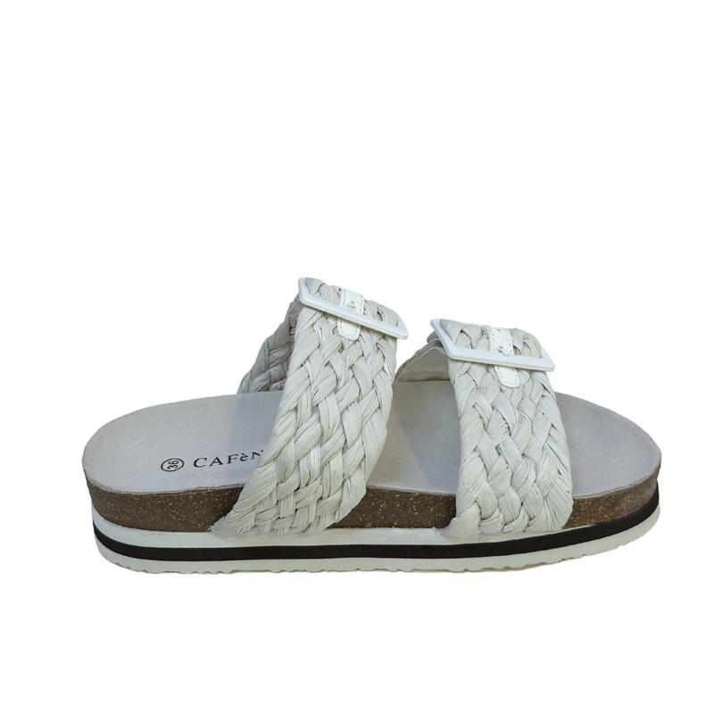 White 2025 woven slides