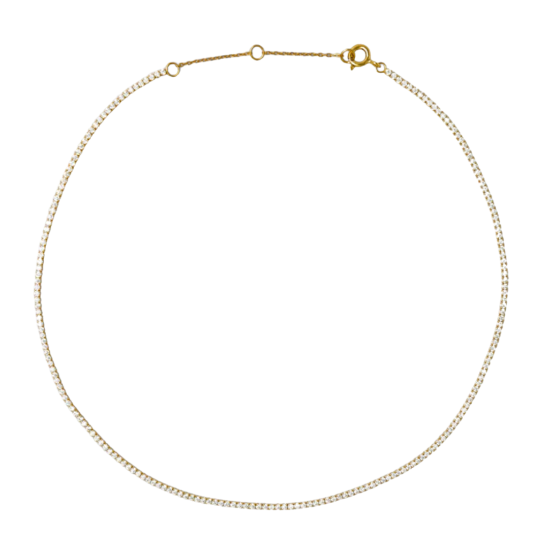 Brie Leon CZ Tennis Choker GOLD