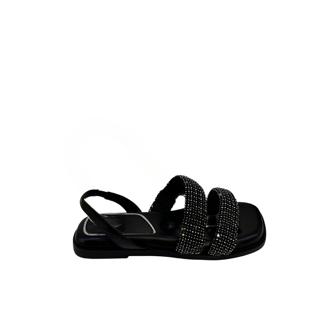 V0596 Black Sparkle Sandal by manufacture d'essai