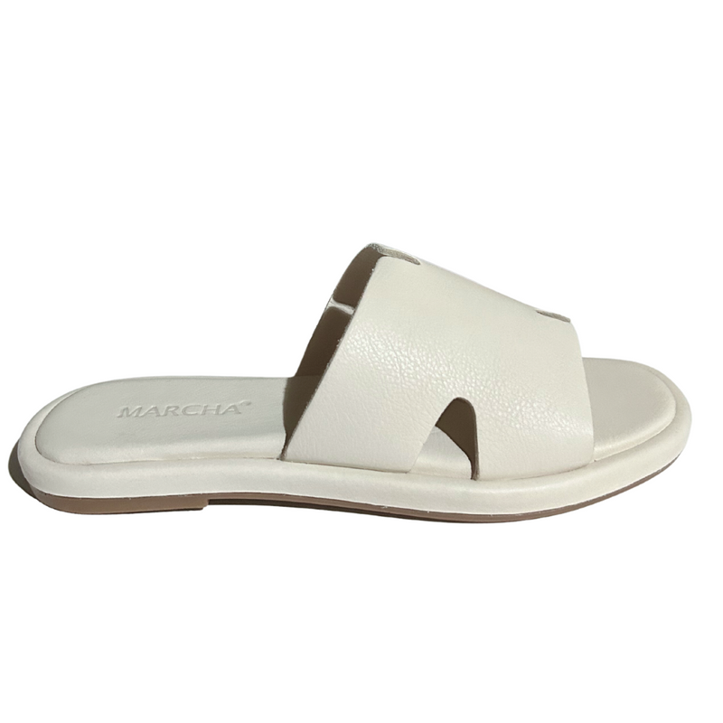 Marcha White Cut Out Sandals