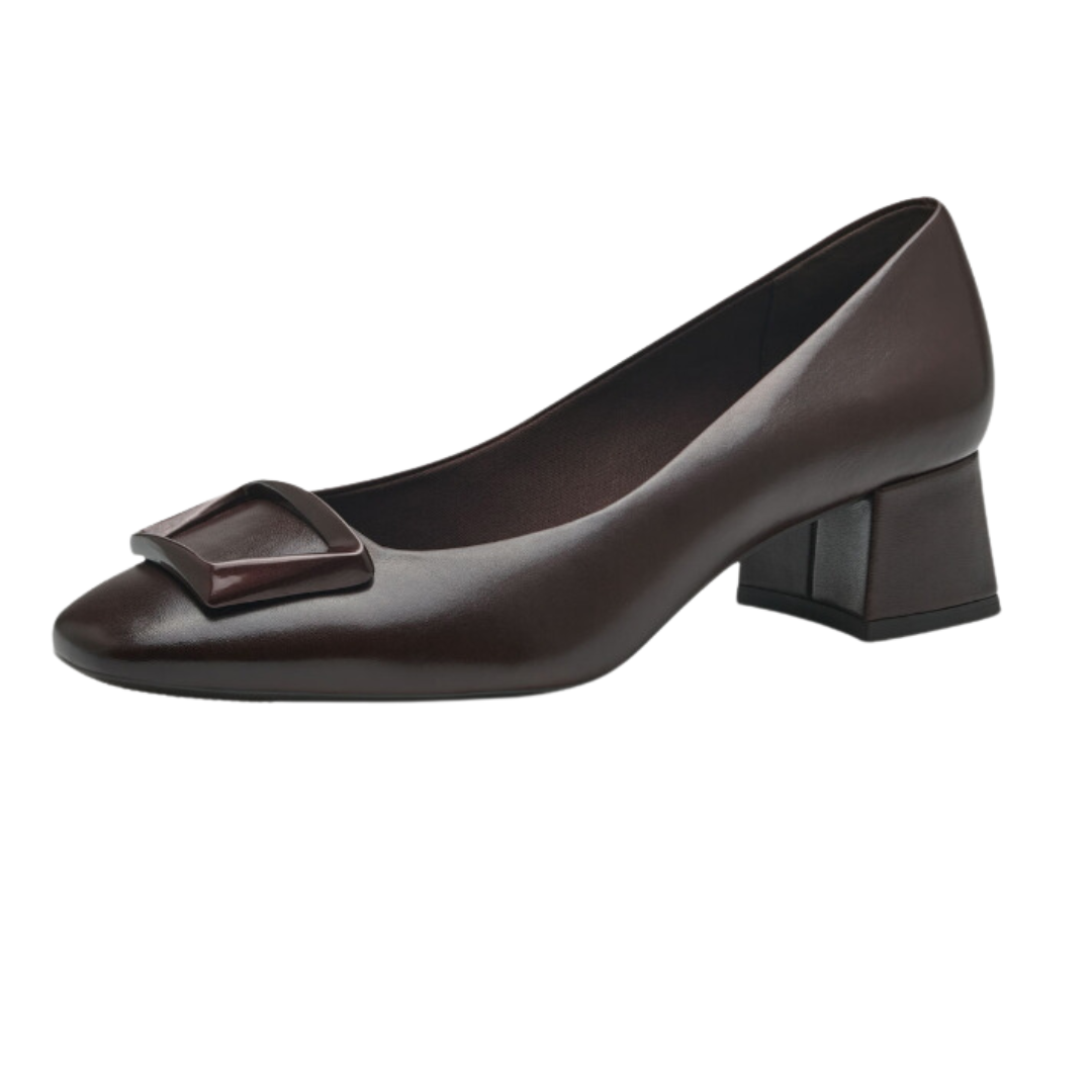 Tamari Leather Pumps, Mahogany Leather