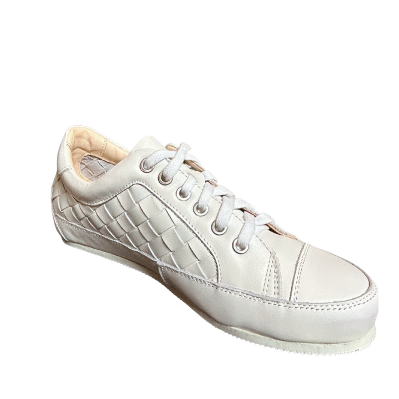L'Ecologica Vitello Woven Sneaker, White