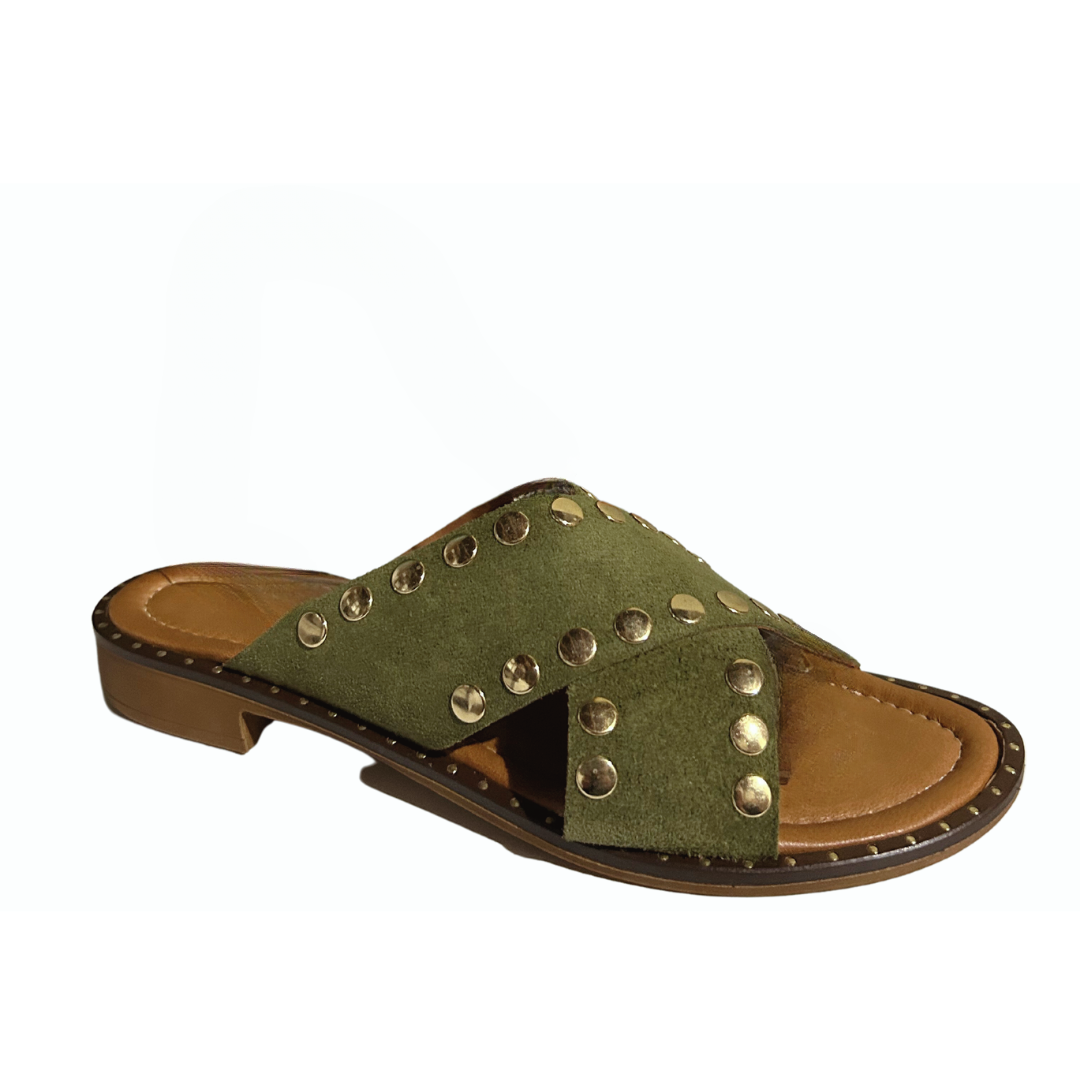 Donna Lucca Olive Studded Sandal