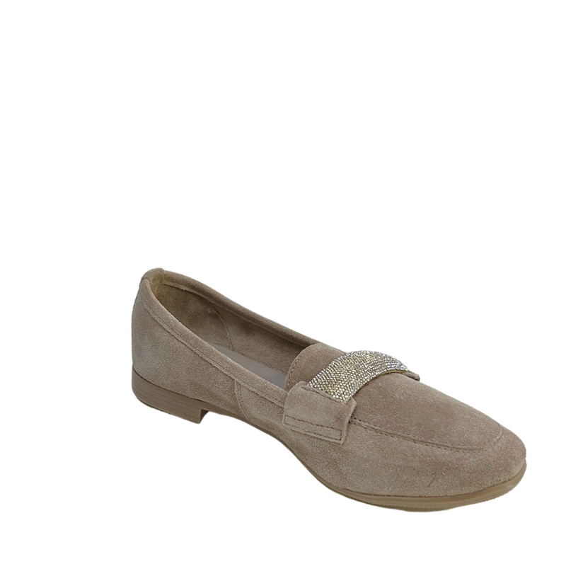 Caf'e Noir Suede Loafers, Taupe