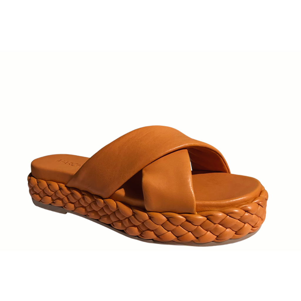 Marcha Orange Crossover Braided Platform Sandal