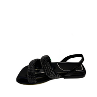 V0596 Black Sparkle Sandal by manufacture d'essai