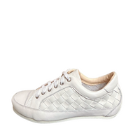 L'Ecologica Vitello Woven Sneaker, White