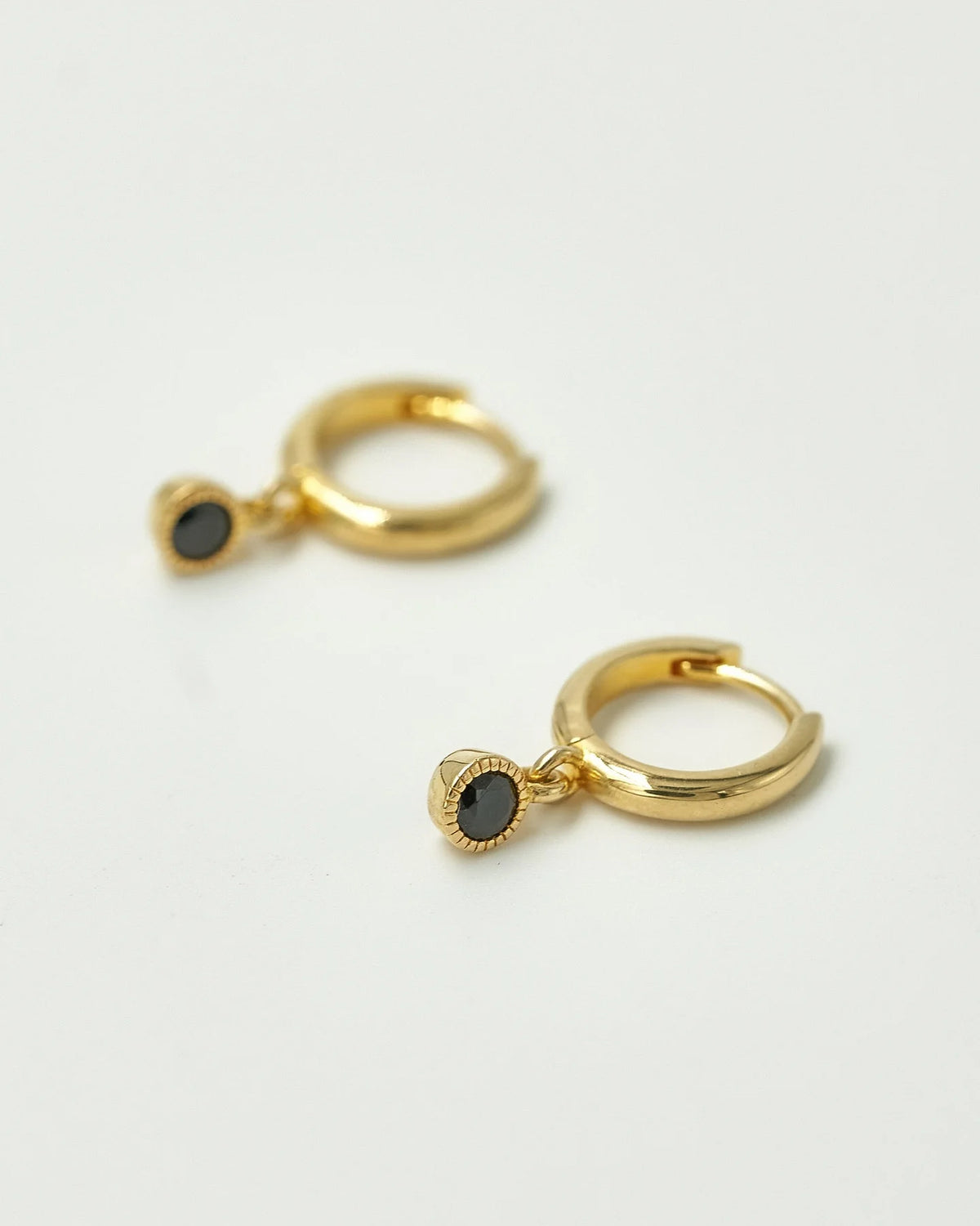 Brie Leon Sleeper Black Stone Drop Earrings