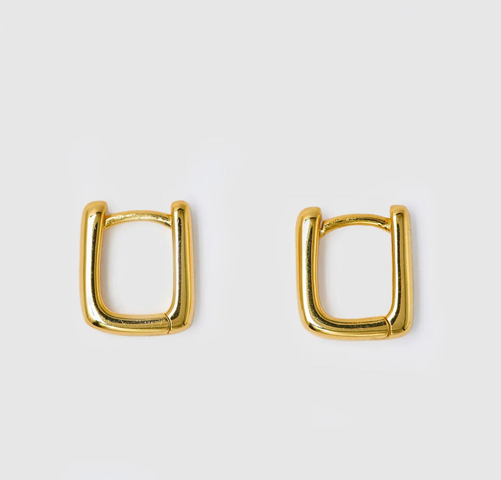 Brie Leon Mini Bloq Earrings GOLD