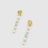Brie Leon Marie Pearl Drop Earrings GOLD/SKY