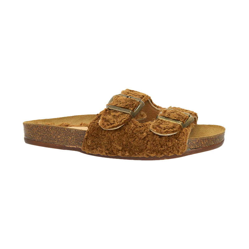 Estilo Emporio Colinas Wool Buckle Slide Cognac