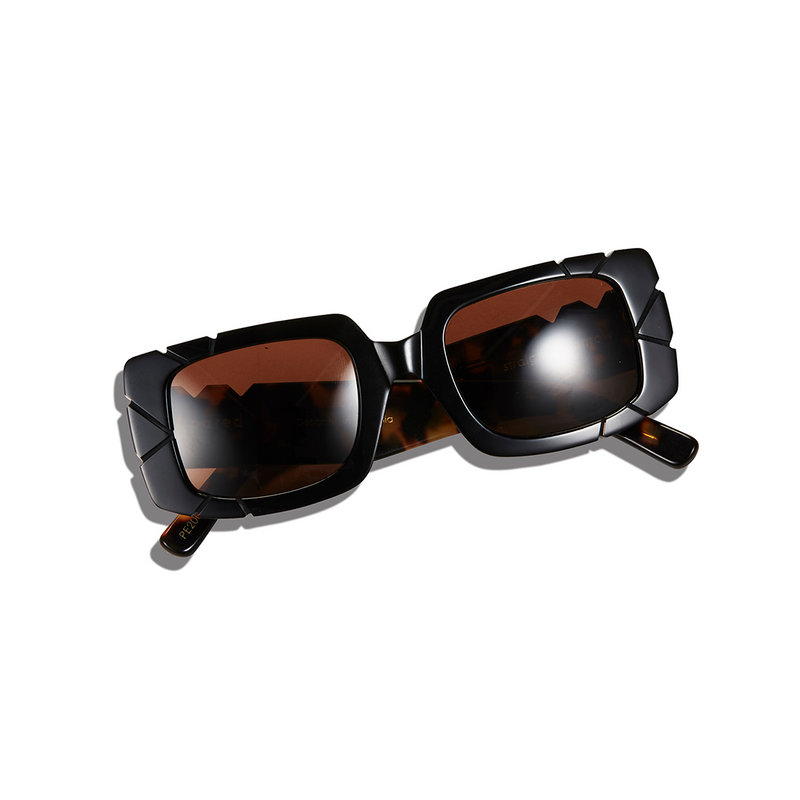 Pared: Straight and Narrow Black Solid Brown Eyewear