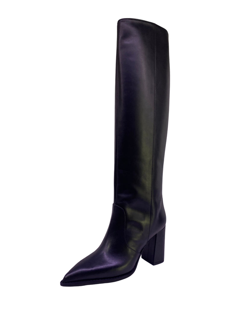 Fucsia Long Black Leather Boot