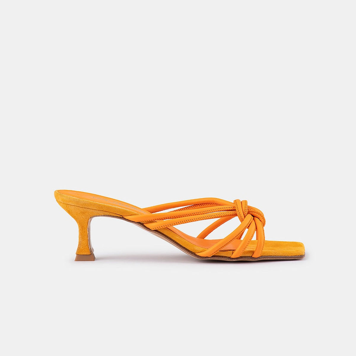 DOF Sabrina Orange Leather/Suede Kitten Heel