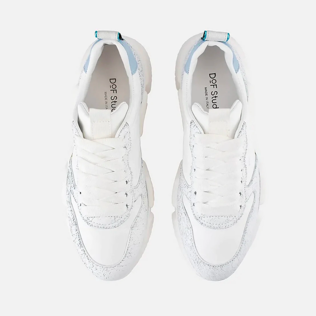 Zara white crack azzurro sneaker - DOF studios