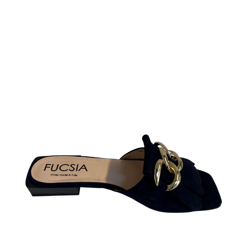 Fuscia Blue Suede Slide