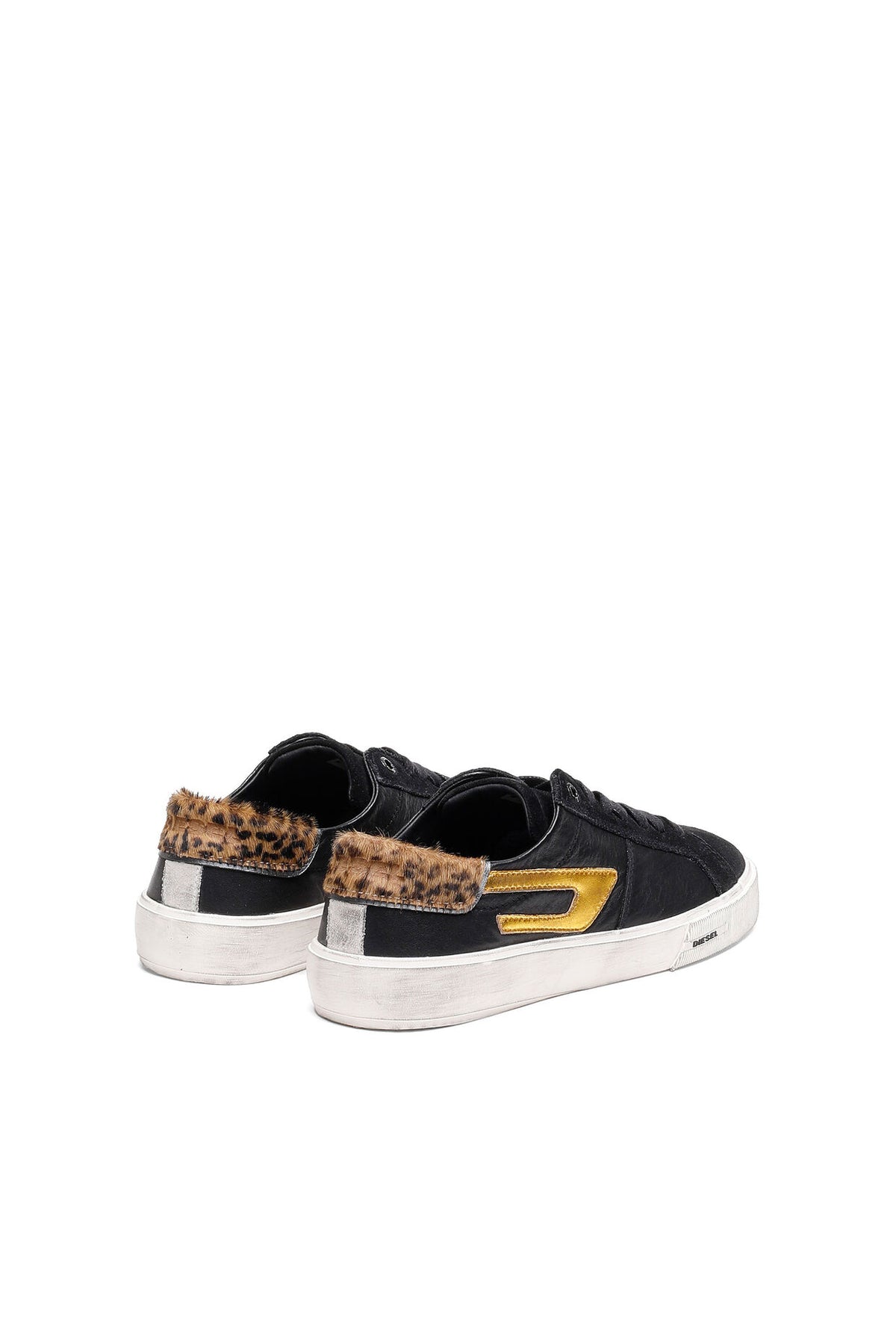 Diesel S-Mydori LL Black Leather Suede Sneakers